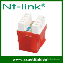 2014 Netlink Fábrica de Produção Rápida Preço Baixo Krone IDC Vermelho Cat5e RJ45 Keystone Jack